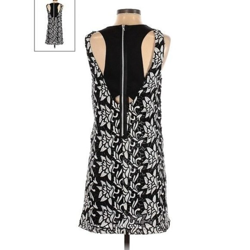 Sam Edelman Women's S embroidered floral cocktail casual dress black white Weddi - Picture 2 of 3